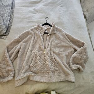 Cozy Beige Fleece Pullover